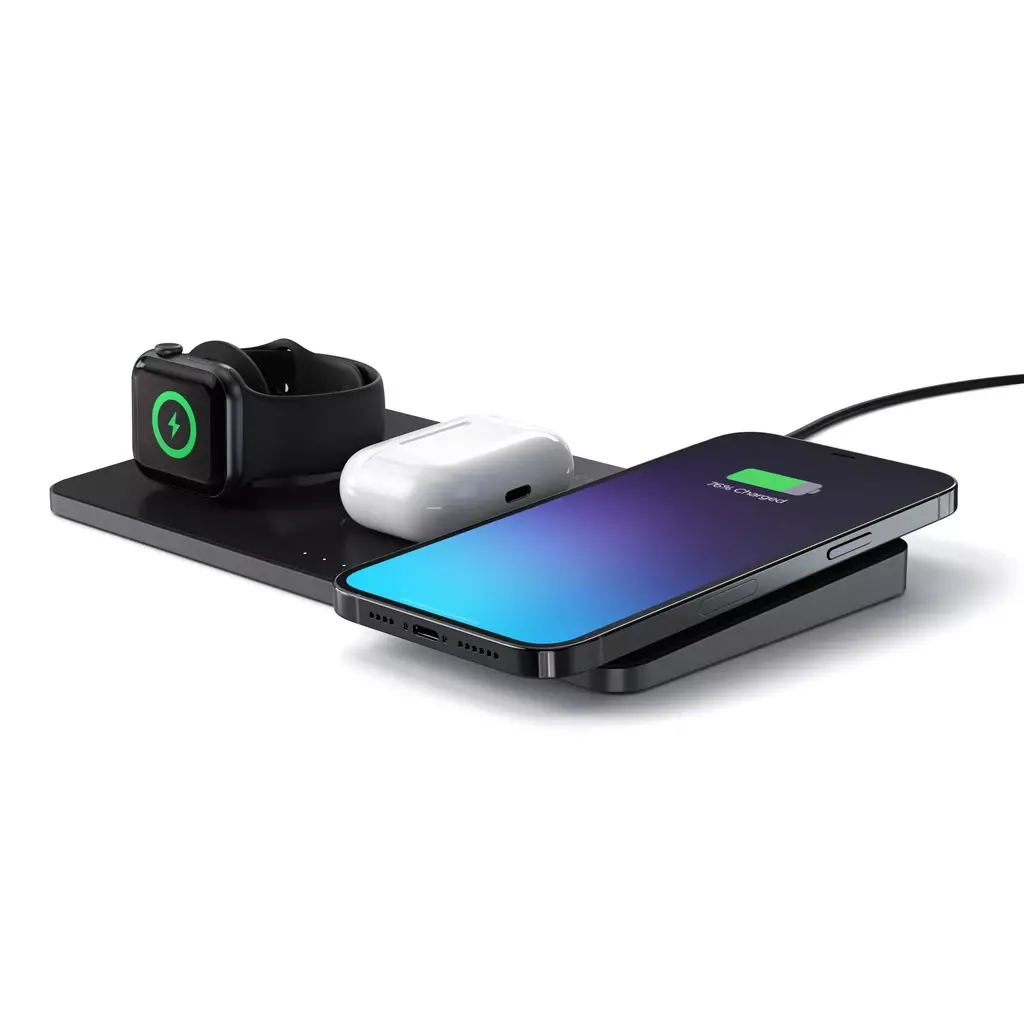 Купить Беспроводная зарядка Satechi Trio Wireless Charging Pad для iPhone,  Apple Watch и AirPods - по выгодной цене | Нобэл