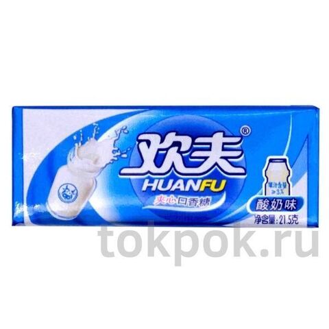 Жевательная резинка со вкусом йогурта Huanfu, 21,5 гр
