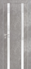 Дверь PX-9 AL кромка с 2-х ст. / Цвет Серый бетон / белоснежный лакобель / Двери PROFILO PORTE
