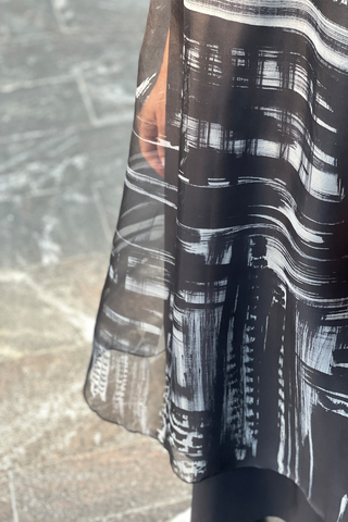 Сарафан женский шелковый с рисунком Black&white