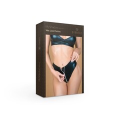 Трусики wet look Le Frivole My Shadow с двусторонней молнией, S-M