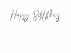 Гирлянда "Happy Birthday" (серебро) 62 см