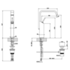 Gessi Rettangolo XL Смеситель для раковины с донным клапаном и высоким изливом, рукоятка &quot;джойстик&quot;, цвет: хром 11953#031