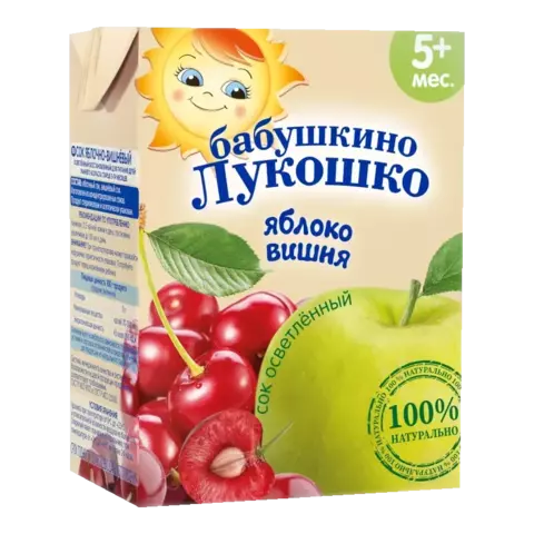 Сок яблочно-вишневый осветл. Бабушкино Лукошко 200 мл. (4 мес.+)