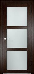 Межкомнатная дверь Лестер 2 Ясень белый,стекло белое / Цвет Дуб темный / Остекление "Сатинато" / Двери Верда