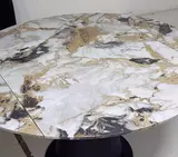 фото 4 Стол TERAMO 135 GLOSS GRAND JADE SOLID CERAMIC, керамика, поворотн.механизм / Черный каркас, DISAUR на profcook.ru