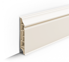 Плинтус ПВХ Идеал Дюра фигурный 033 Кремово-белый 80х16х2200 мм