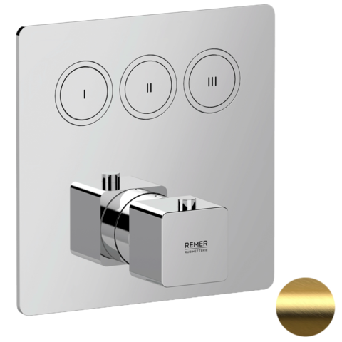 Remer AU99D3KBBG Смеситель термостатический для душа Remer Absolute AU99D3KBBG, золото брашированное