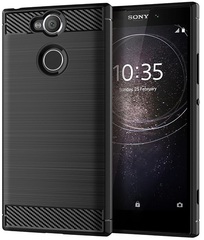 Чехол на Sony Xperia XA2 цвет Black (черный), серия Carbon от Caseport