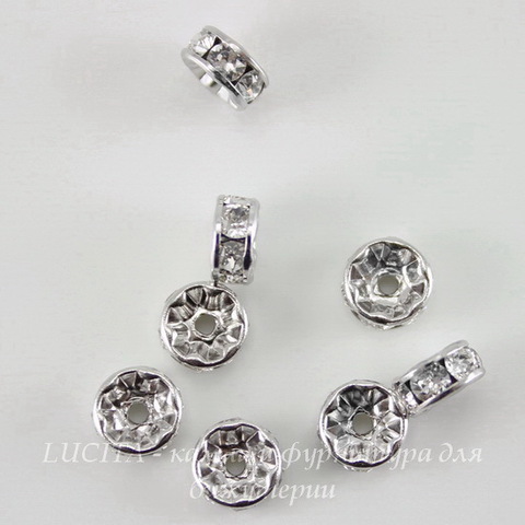 77506 Бусина - рондель Сваровски Crystal (цвет - античное серебро) 6х3 мм ()