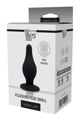 Черный анальный стимулятор DUAL DENSITY PLEASURE PLUG S - 7,2 см. - 