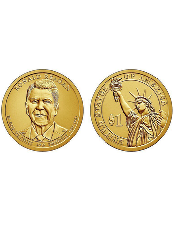 1 доллар 40-й Президент США Рональд Рейган 2016 год