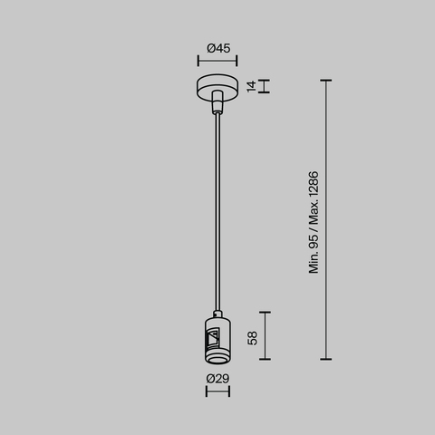 Подвес тросовый Hang с вводом питания Maytoni FLARITY TRA157SW-B1-BS