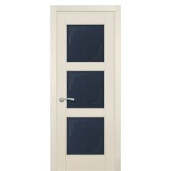 Купить Межкомнатная дверь массив ольхи Турин эмаль слоновая кость остеклённая