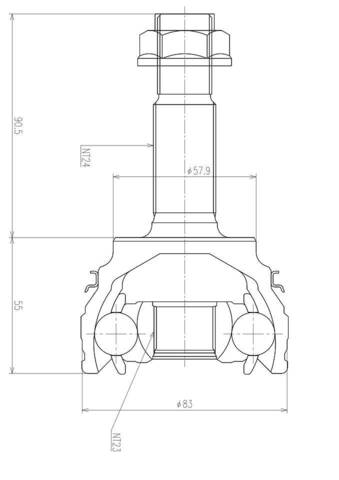 ШРУС внешний  NKN  AB1207-2H  с кольцом ABS