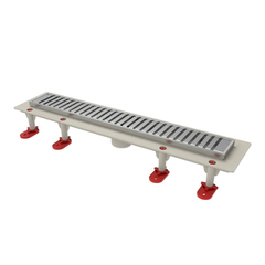 Линейные трапы верт. выход решетка "Полосы" (тип D) рамка нерж. сталь