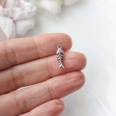 Подвеска Скелет рыбки 18*6 мм, родий, П159