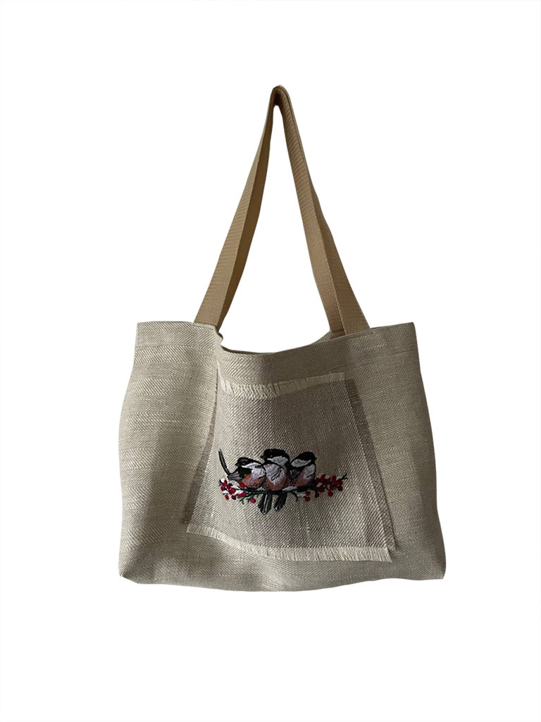 Сумка-шоппер льняная с вышивкой 
