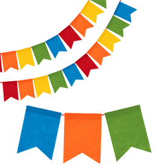 Гирлянда-флажки из фетра, Яркий праздник, Ассорти, 10 флажков, (11,5*16 см)