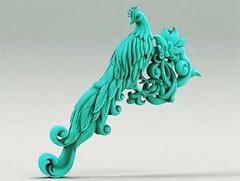 Силиконовый молд № 0329 Павлин большой левый