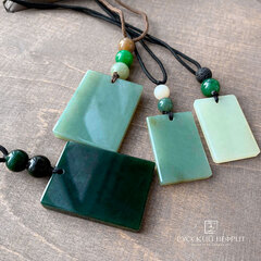 Подвес "Тетрагон" большой. Зелёный нефрит.