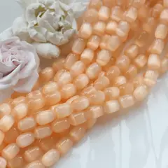 Селенит бусины, бочонок, персиковый, 12*9 мм, 1 нить, К015