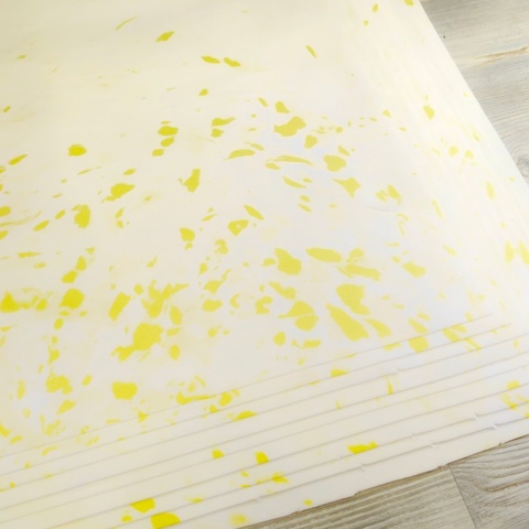 Фоамиран зефирный Мраморно-желтый. Толщина 1,0 мм, Лист 50х50см