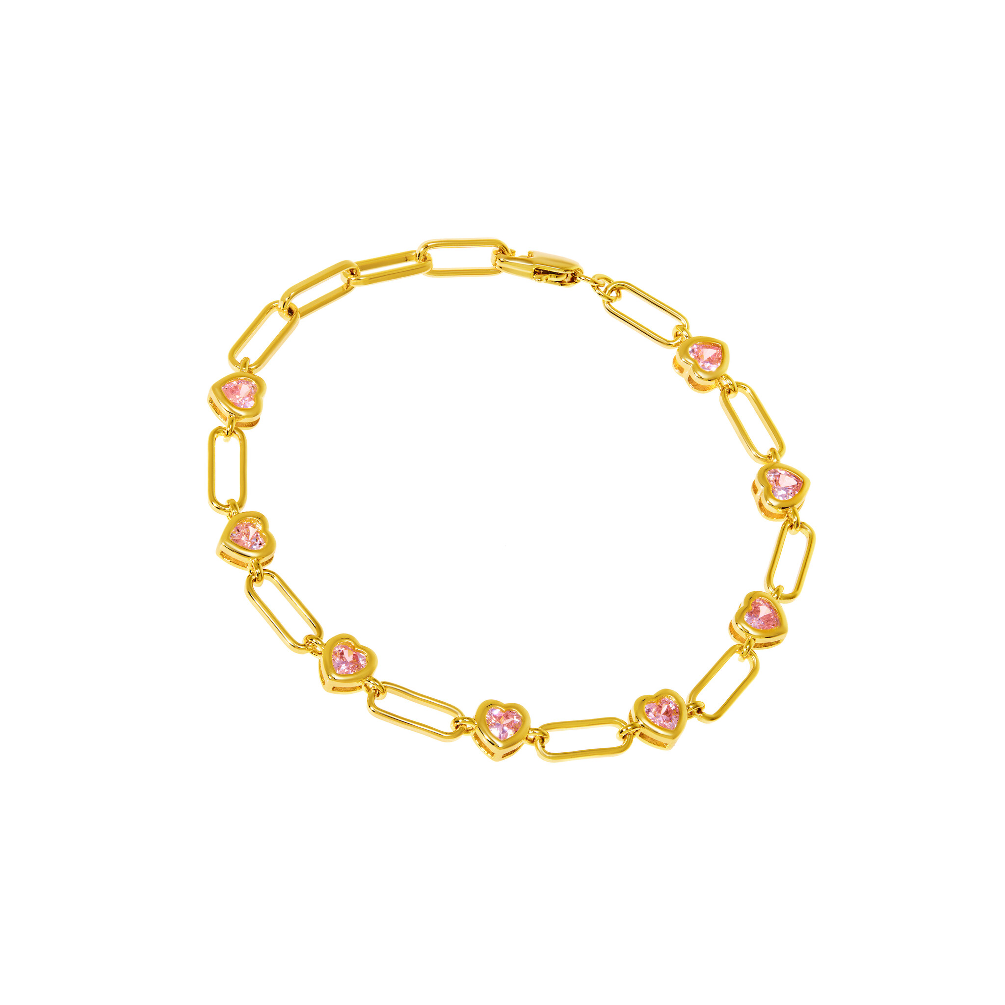 

Браслет Amazing Gold Heart Bracelet - Pink