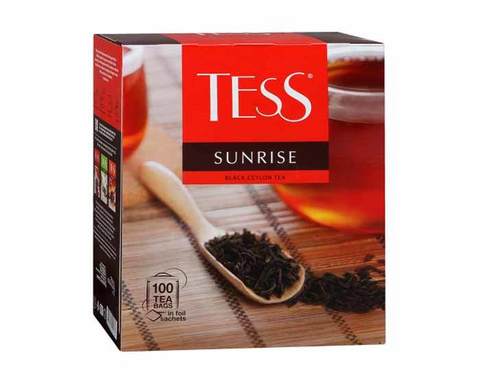 Чай черный в пакетиках Tess Sunrise 100 пак/уп, 1,8 г
