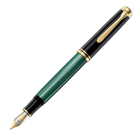 Ручка перьевая Pelikan Souverän® Black and Green GT, M (995712)