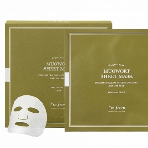 Купить I&#39;m From Mugwort Sheet Mask (box/10)  - Тканевая маска с полынью
