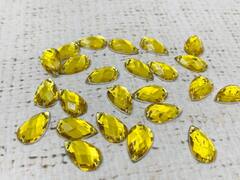 Стразы пришивные акрил, d 0,8х1,3 см, жёлтый