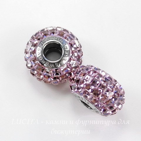 80201 Бусина Сваровски BeCharmed Pave Light Amethyst 15х9 мм