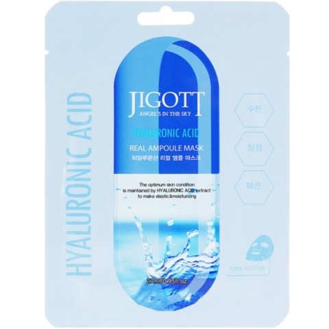 Jigott Маска на тканевой основе Jigott Hyaluronic Acid Real Ampoule Mask