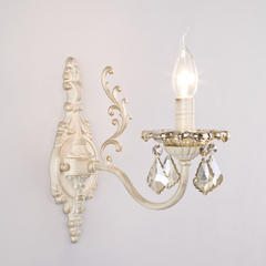 Настенный светильник 3281/1 белый с золотом / тонированный хрусталь