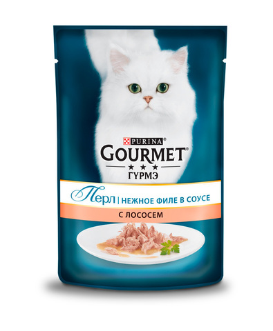 Gourmet Перл пауч для взрослых кошек с лососем 85 г