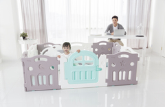 Ifam Большой детский манеж Marshmallow Plus, серый/белый