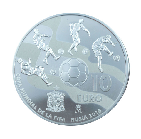 10 евро серебро Испания 2017 Чемпионат Мира По Футболу В России 2018 PROOF