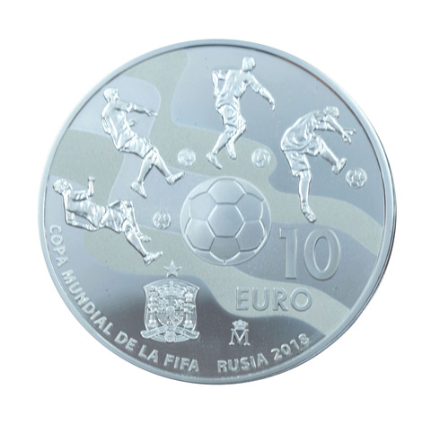 10 евро серебро Испания 2017 Чемпионат Мира По Футболу В России 2018 PROOF