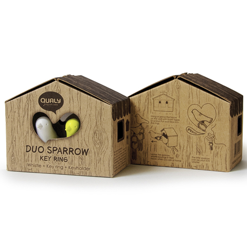 Держатель для ключей Qualy Duo Sparrow ql10124-bn-wh-yw