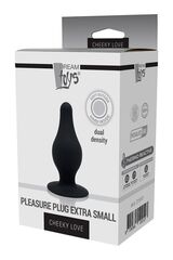Черный анальный стимулятор DUAL DENSITY PLEASURE PLUG XS - 6,4 см. - 