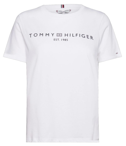 Женская теннисная футболка Tommy Hilfiger Regular Corp Logo C-NK SS - the optic white
