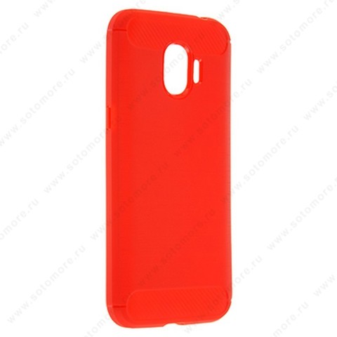 Накладка Carbon 360 силиконовая для Samsung Galaxy J2 J250 2018 красный