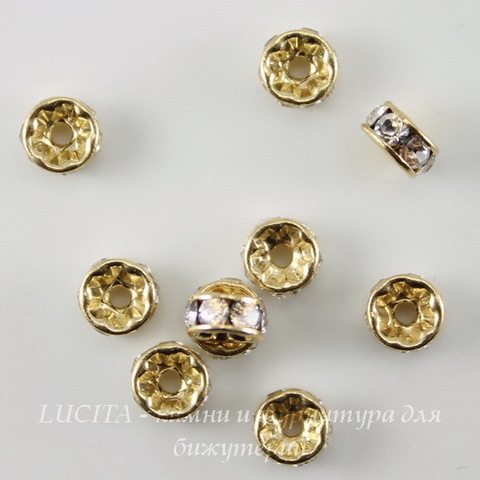77504 Бусина - рондель Сваровски Crystal (цвет - золото) 4х2 мм ()