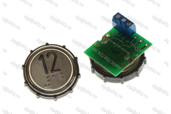 Кнопка (кнопочный модуль) ВКЛ13А-7-4П "12 этаж", круглая, с кодом Брайля