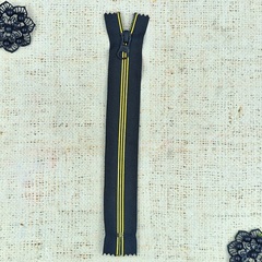 Молния потайная спираль Т7, 19 см, чёрный с жёлтым