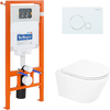BelBagno BB8001CHR/SC/BB002-80/BB014-SR-BIANCO Комплект 3 в 1 Унитаз подвесной с сиденьем BelBagno TRE BB8001CHR/SC + Система инсталляции для унитазов BelBagno BB002-80  с кнопкой смыва BB014-SR-BI