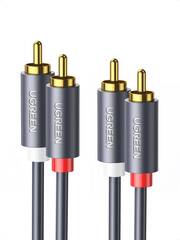Кабель UGREEN AV104 (30747) 2RCA Male to 2RCA Male Cable, 1м, черный