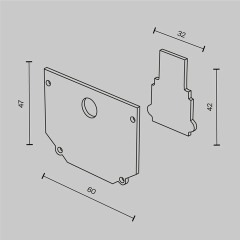 Комплектующие для встраиваемой трековой системы Maytoni Accessories for tracks exility TRA034EC-SCH-42B