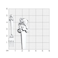2301010011- Вилка детская «Мишутка» из серебра